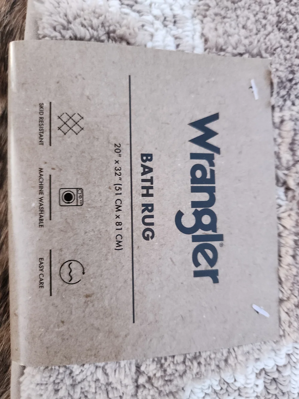 Wrangler Taupe & Cream Steer Skull Bath Mat
